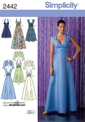Simplicity Designs by Karen Z Pattern 2442 Misses Dress in 3 Lengths with Bodice Variations and Bolero Sizes 6-8-10-12-14 by Simplicity Creative Group Inc - Patterns