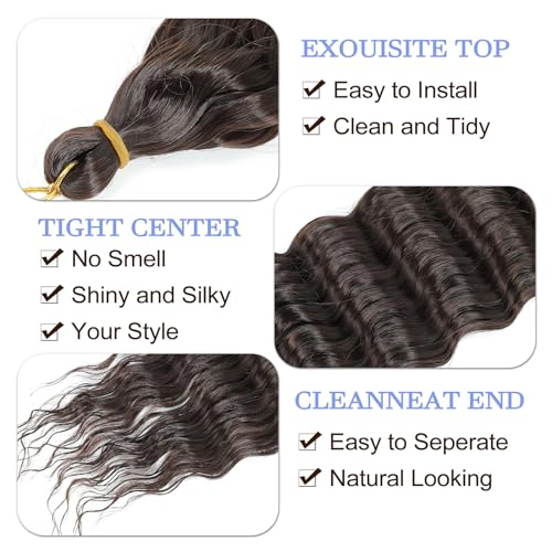 MLETULIPS Ocean Wave Crochet Hair Extensions Deep Wave Braiding Crochet Hair Soft Synthetic Curly Braiding Crochet Hair for Black Women (4# - Image 3