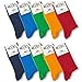 Mat & Vic's bunte Socken Herren 39-42, feine Strümpfe aus Cotton Baumwolle gekämmt, Herrensocken für Freizeit, für Business Männer Damen, mehrfarbig bunt Fun Colors, 10 Paar