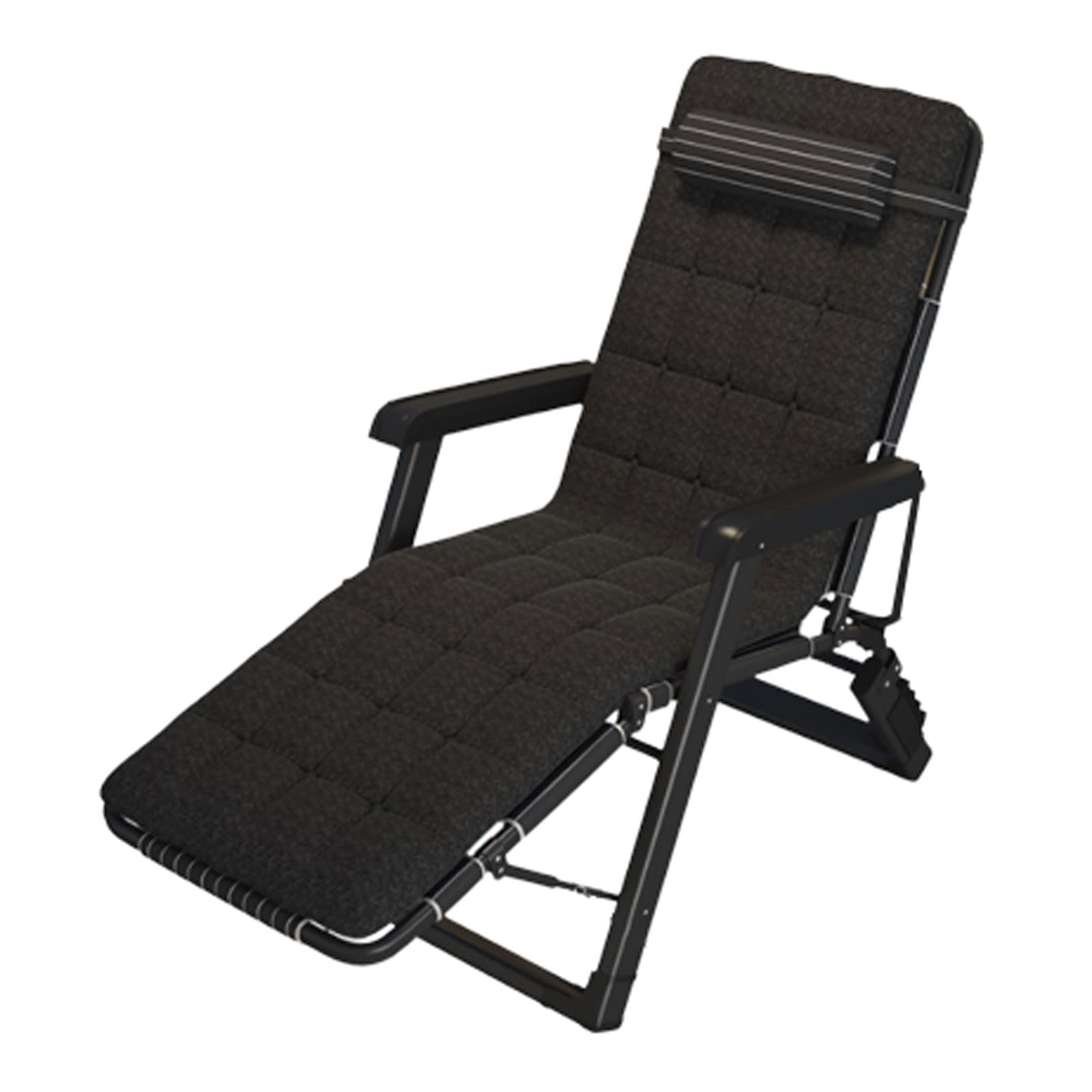 Chaise réglable Zero Gravity noire avec dossier rembourré doux 5 positions
