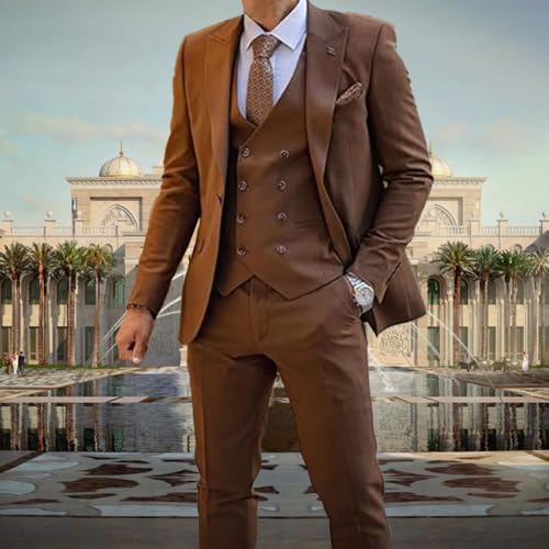 Men's Classic Fit Slim Double Breasted Suit - Formal Suit with Blazer, Pants & Vest2