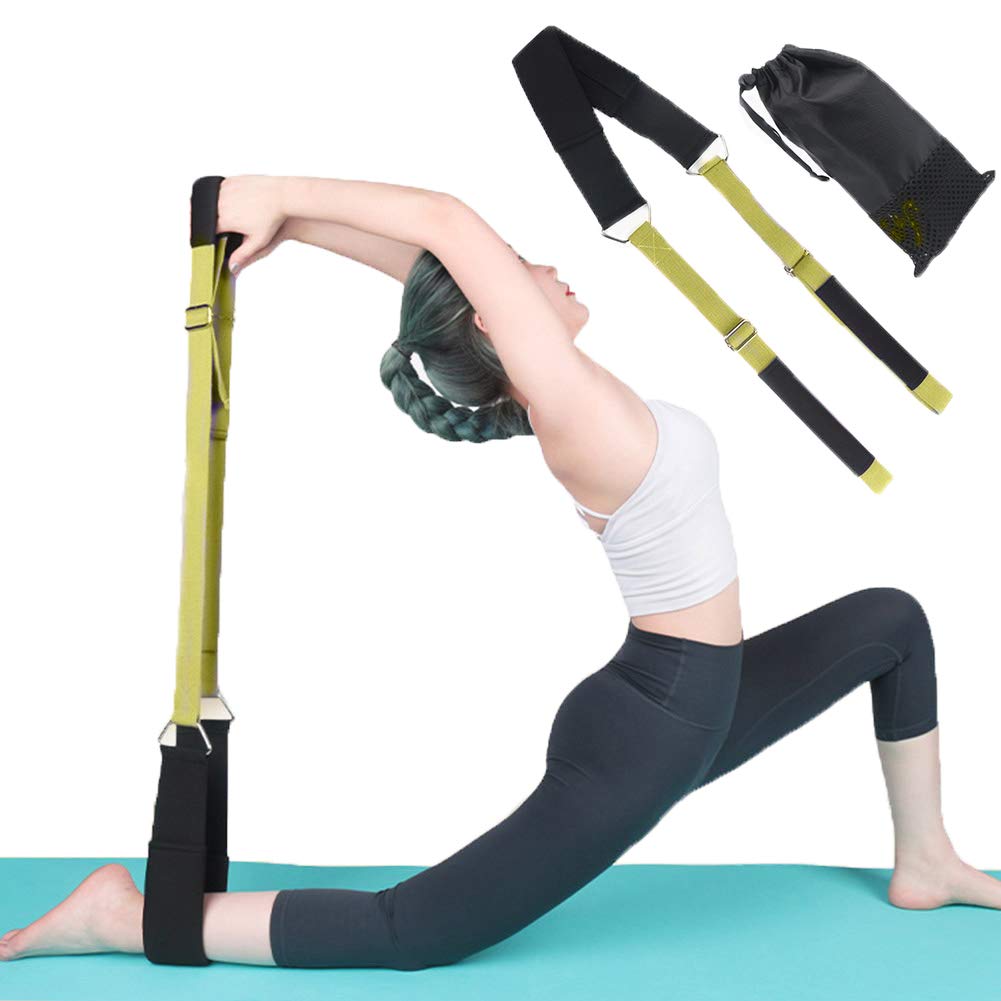 Yoga Stretching Strap, Improve Body Flexibility Stretch Strap Backbend Assist Trainer, Adjustable Leg Stretcher Home Gym Equipment for Pilates Splits Ballet Cheerleading Gymnastics Rehab (green)