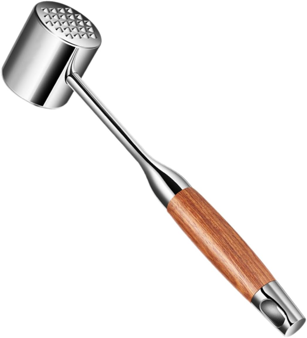 Uonlytech Stainless Steel Meat Hammer Tenderizer Mallet 304 Stainless Kitchen Steak Pounder for Beef Chicken Poultry Cooking Random Color