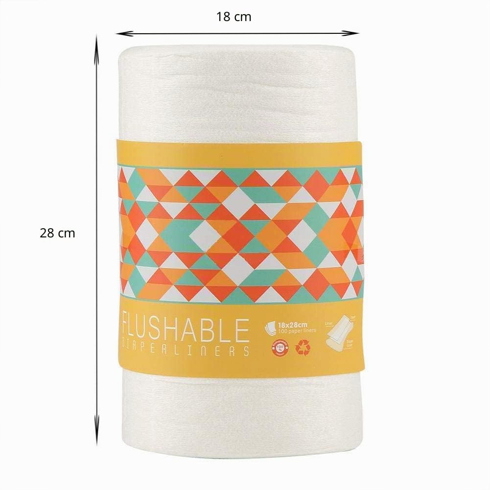 Doublures de Couches 100 Feuilles Non Parfumées en Bambou Naturel s Bio-dégradables Inserts Couches lavables dans les toilettes pour Bebe