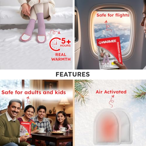 Image of WARMEE Toe Warmers | Air Activated Disposable Toe Warmers | Up to 5+ Hours Warmth | Lightweight Heat Patches for Shoes, Boots, Trekking, Travel & Daily Winter Use | Made in India | Pack of 3 Pairs