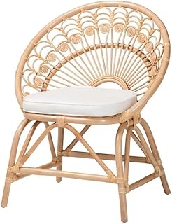 Neo-Classical Nostalgia 28.7x26x35 Modern Bohemian Natural Brown Rattan ...