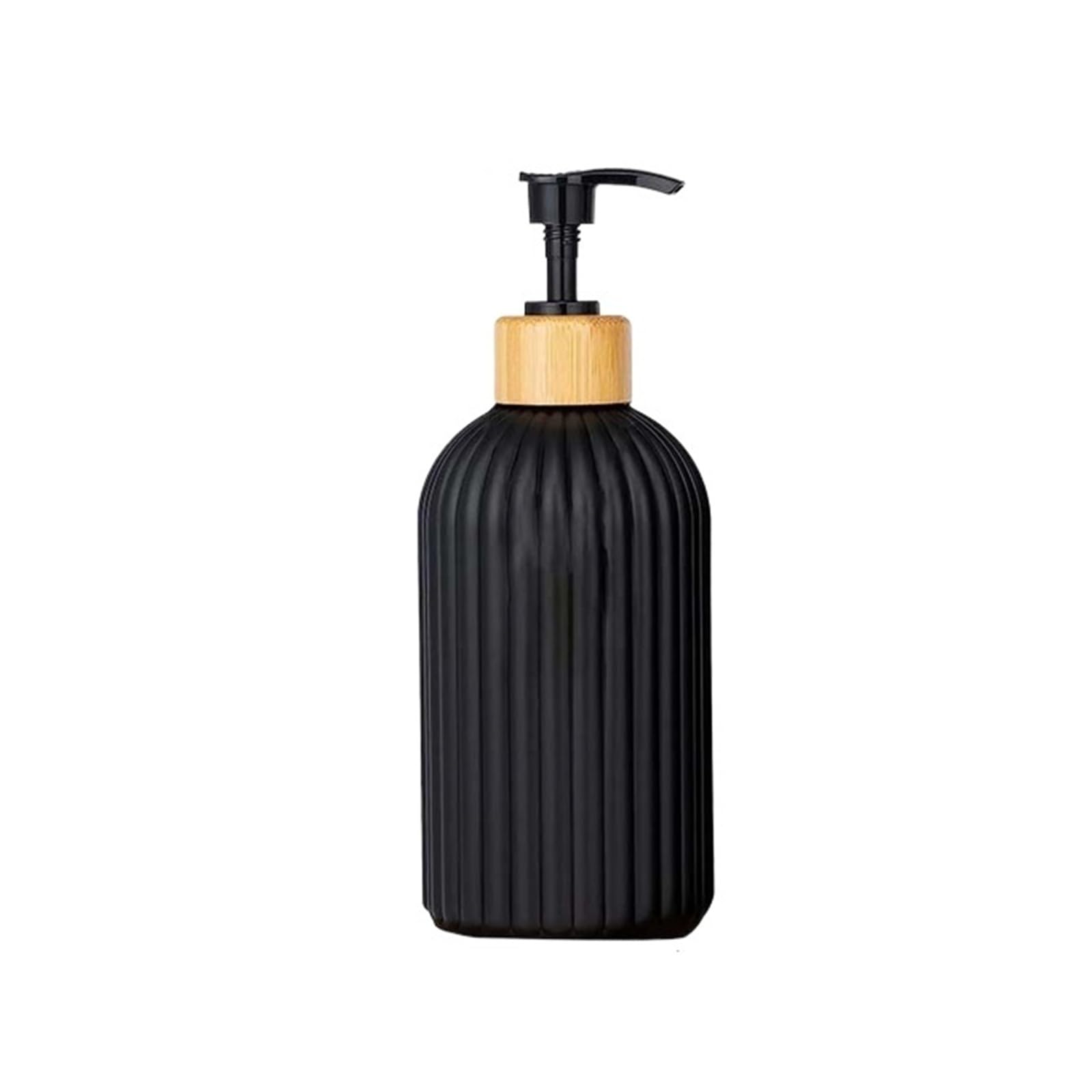Pump Bottle Dispenser 500ml Strip Soap Dispenser with Bamboo Pump Refillable Bottle Shampoo Conditioner