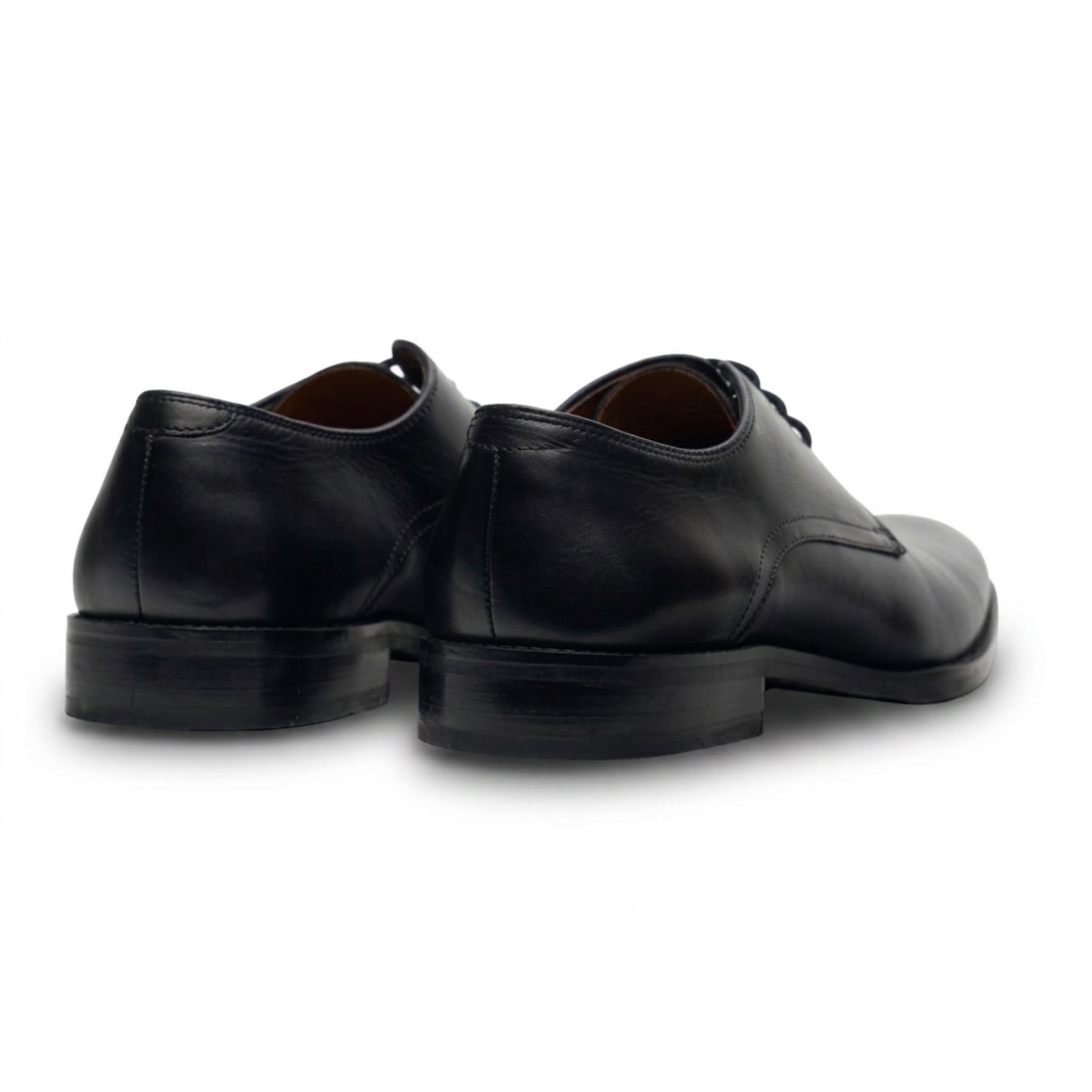 Scarpe Derby stringate classiche da uomo in pelle nera brunita