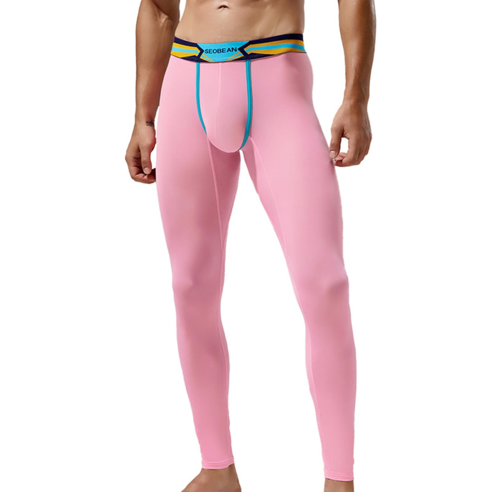 Mens Thermal Underwear for Men Long Bottoms, Warm and Breathable Thermal Leggings (XX-Large,Pink)