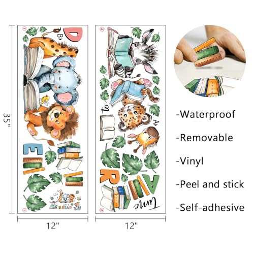 Vinilos Decorativos Animales Lectura Mfault 35x12 Pulgadas miniatura 2