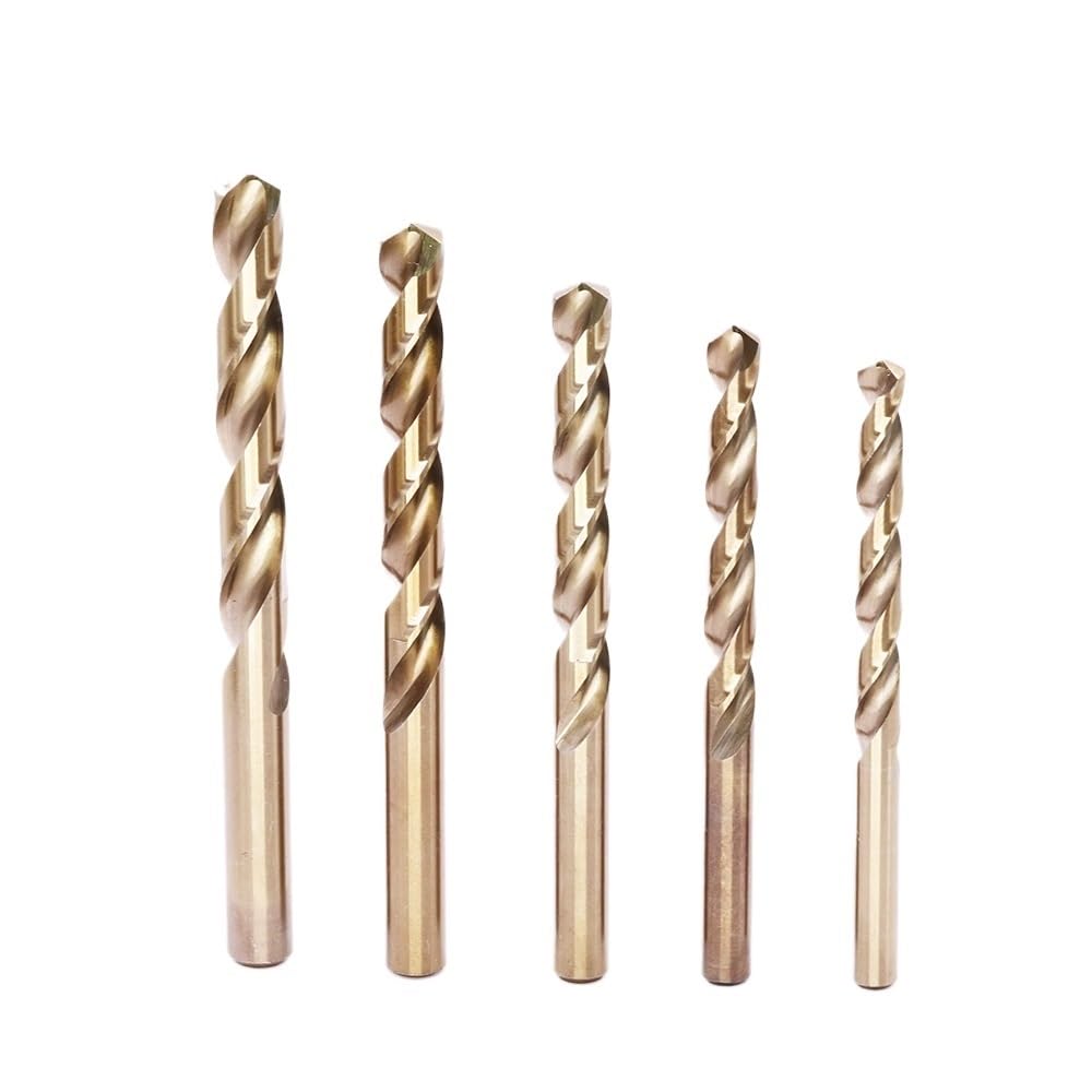 Wiertła kręte kobaltowe 1,0–13,0 mm M35, chwyt prosty, wiertło Jobber ze stali szybkotnącej do stali nierdzewnej, metalu hartowanego, żeliwa(10PC,6.1mm)