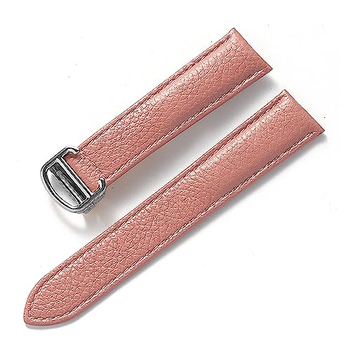 LUGEMA Compatible Avec Les Accessoires De Montre À Boucle Déployante For Hommes Et Femmes De Cartier Tank Litchi Grain En Cuir Souple (Color : Lotus root starch, Size : 17mm)