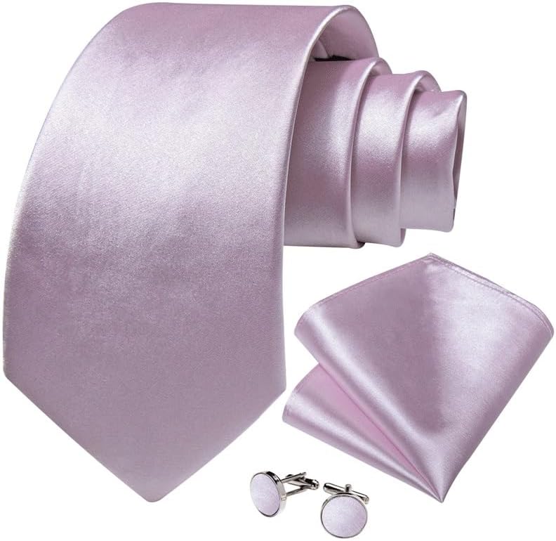 Men's Tie Sets Silk Ties for Men Wide Neckties Wedding Party Necktie Set Pocket Square Cufflinks Gift