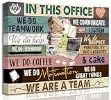 Inspirational Canvas Wall Art in This Office We are a Team Motivational inspiring Quotes Painting Pictures Wall Decor Poster Print Artwork for Man Cave Home Decoration