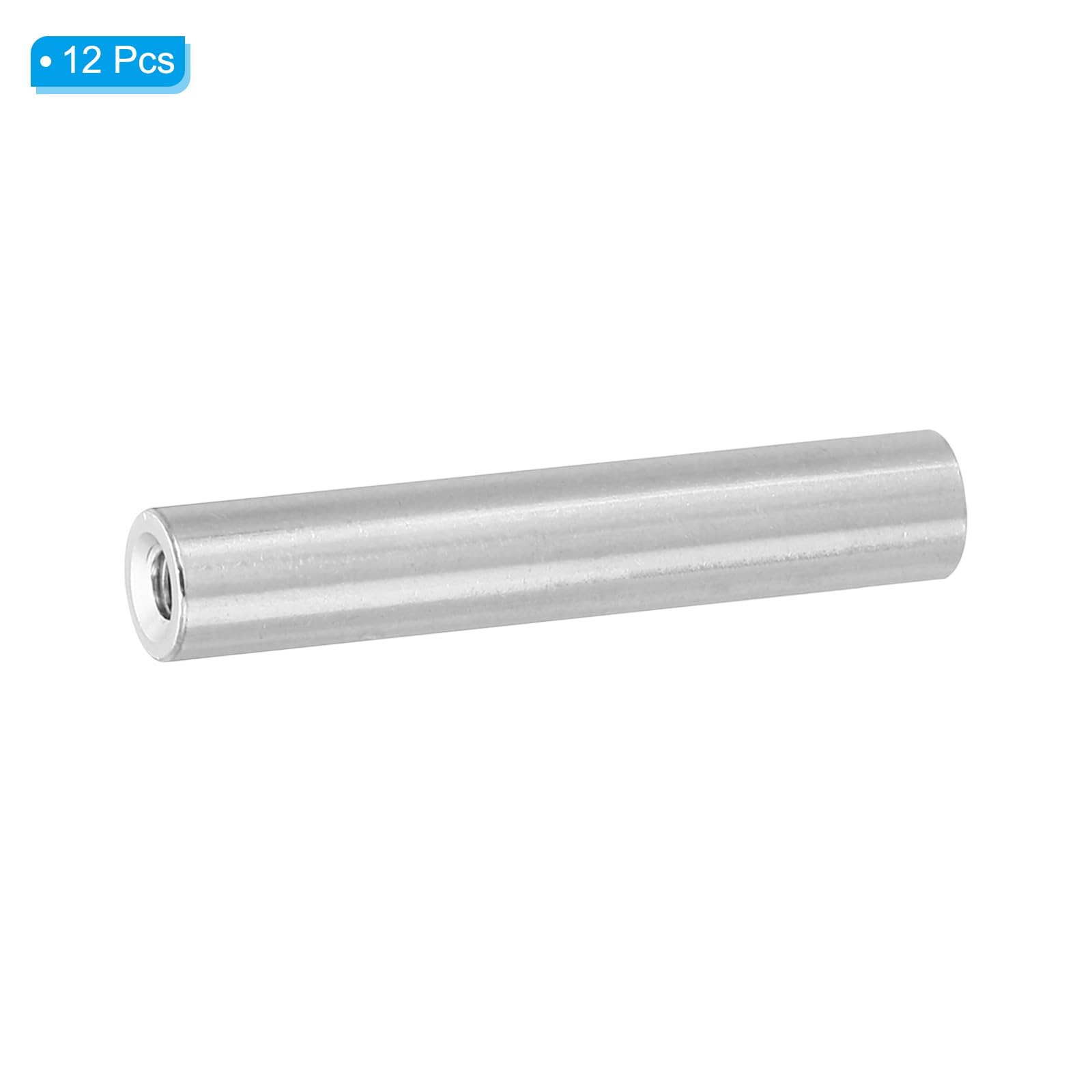 PATIKIL 12pcs M3 Metal Threaded Standoff Spacer Nuts, Round Aluminum Spacers Female Coupling Screws, 1/8" ID x 1/4" OD - Image 3