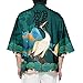 DOSLAVIDA Men's Japanese Kimono Jacket Set Stylish Open Front Coat With Shorts Chinese Style Printed Cardigan Suits