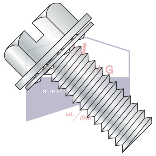 10-32X1/2 SEMS Screws | Internal Tooth Washers | Slotted | Hex Washers Head | Steel | Zinc (Quantity: 5000)
