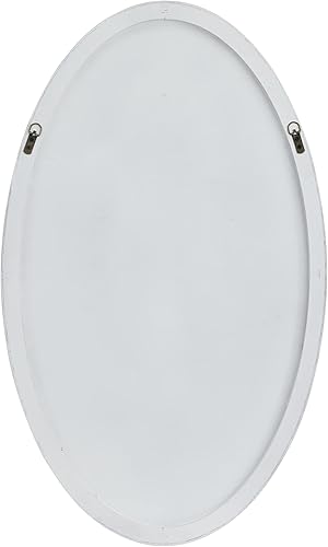 Miniatura 71 de Deco 79 Espejo de pared simplista de madera con marco minimalista fino, 24 x 1 x 24 pulgadas, blanco