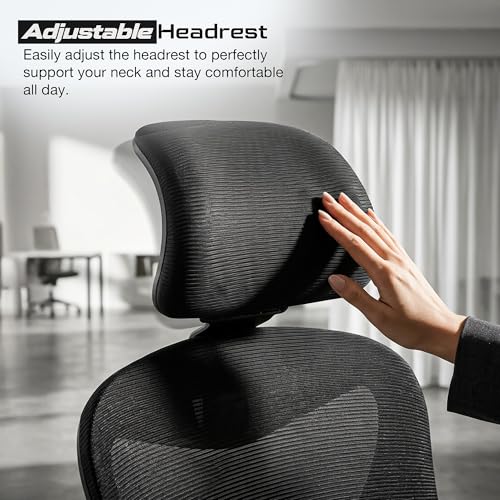 Image of DROGO Marshal Pro Premium Ergonomic Office Chair for Work from Home, High Back Computer Chair with Mesh, Flip-up Armrest, Recline, Adjustable Seat & Lumbar Support | Mesh Chair for Office (Black)
