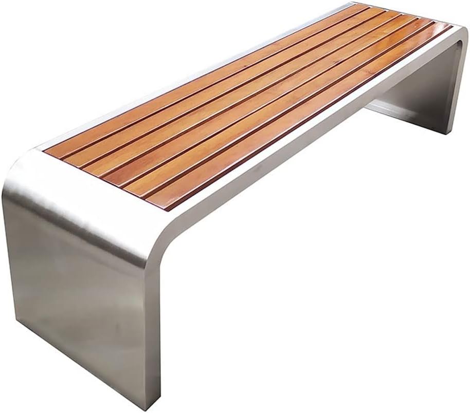 Patio Benches for Outdoors Outdoor Stainless Steel Bench Park Shopping Mall Rest Community Square Metal Seat Beach Chair Double Sofa Garden Benches for Outdoors