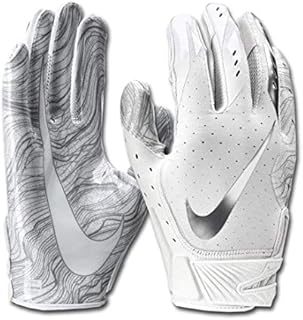 Men's Nike Vapor Jet 5.0 Football Gloves White/Chrome Size Medium