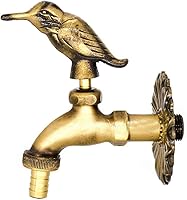 Chiczam Antique Brass Bird Outdoor Faucet - Solid Brass Wall Mount Garden Spigot Tap, Rust-Proof Decorative Bibcock