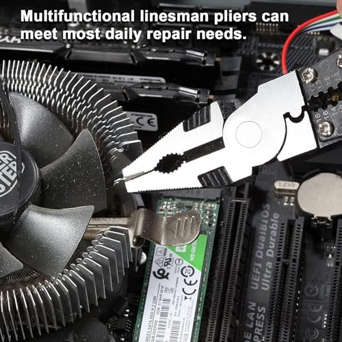 Image of SILENCIO 5 in 1 Multi-function Plier Tools For Multipurpose Lineman Plier with Gripping, Wrench, Cutter, Crimping & Wire Stripper Fuction