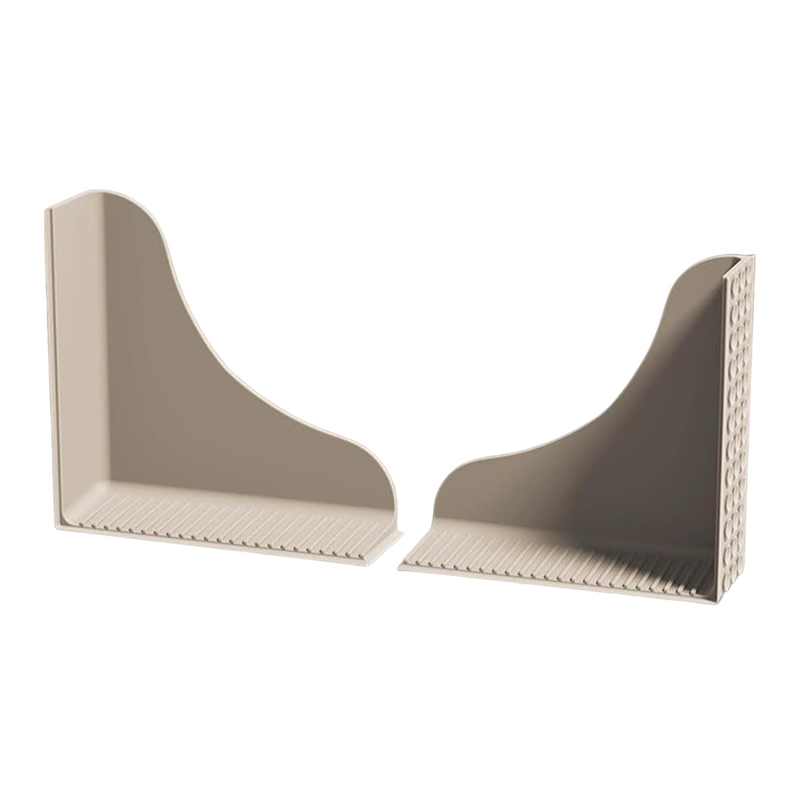 Introti 2Pcs Silicone Bath Tub Water Blocker Secure Seal Bathtub Water Baffle One-Piece Design Shower Splash Guard for Bathtubs (Sand color)