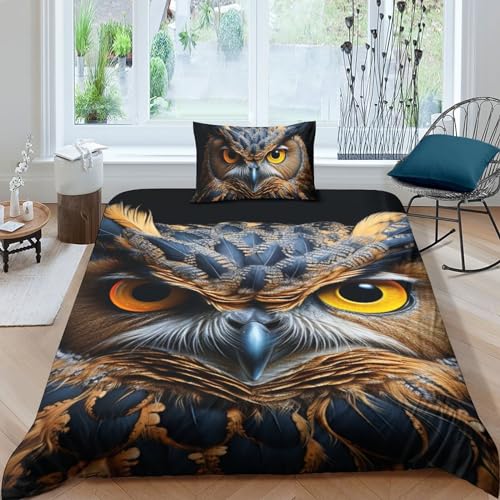 Ensemble housse de couette hibou imprimé 3D pour chambre d'adolescent - 2