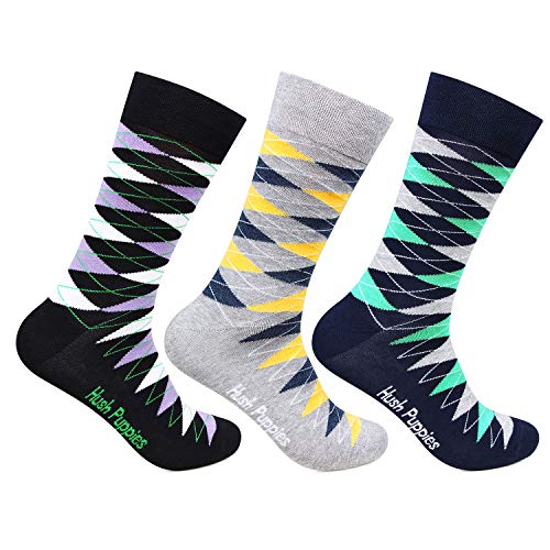 Hush Puppies Men's Calf Length Cotton Socks (BROHPM-01A-PO3_Multicolor_Free Size_Multicolor)