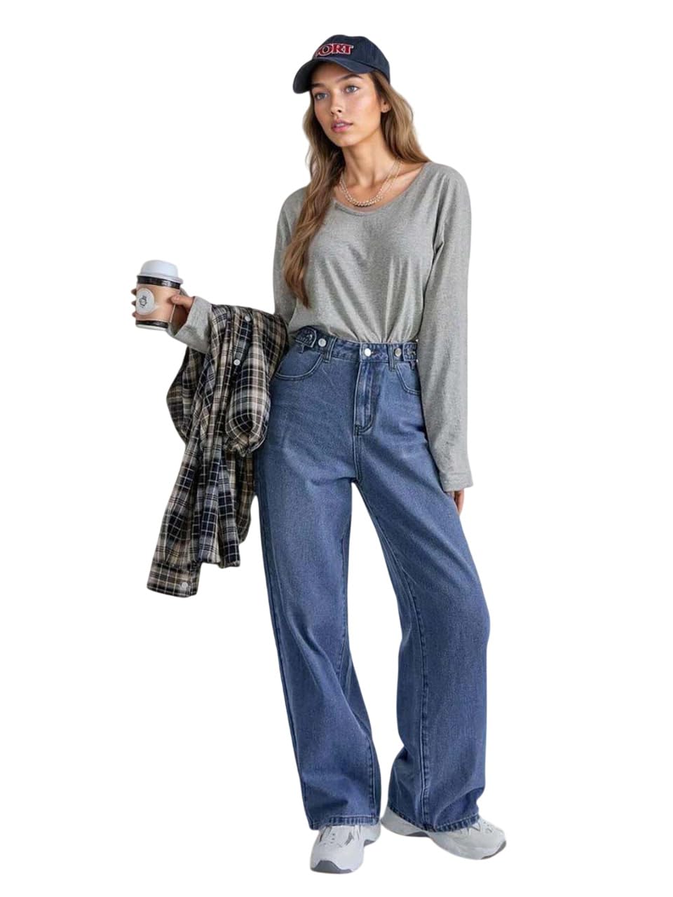 KOTTYWomen’s Trendy Relaxed Fit High Rise Jeans || Woman Jean's || Women Baggy Jeans || Jean's for Womens