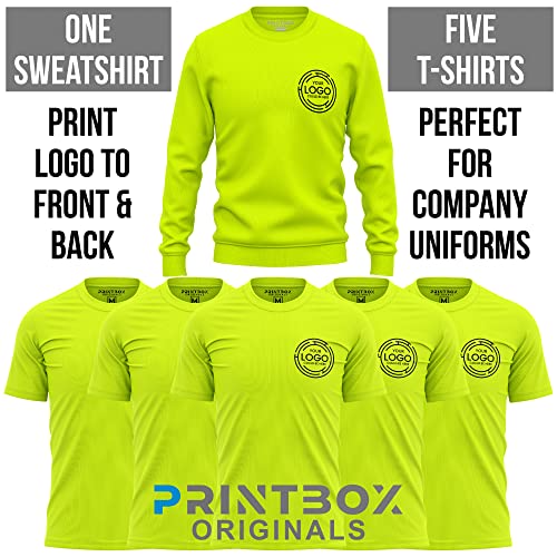 Work Shirts for Men, 5 Pack T-Shirt 1 Sweatshirt, High Visibilty Custom Workwear Uniforms, Custom Shirts Mens Sweater Small Business Company Black2