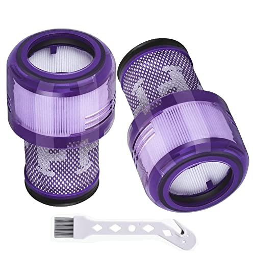 Fictezlove Filtro Hepa de 2 piezas para Dyson V12 Detect Slim, Filtro de repuesto para Dyson V12 Slim Absolute Extra / Total Clean / Fluffy Aspiradora, Reemplaza # 971517-01 Cover
