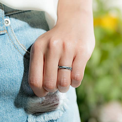 ThunderFit Women Silicone Wedding Bands - Stackable Rings Pack (Set of 3) - Unique Designs4