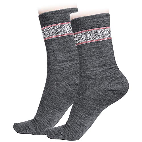 Image of American Mammoth Alpaca Wool Socks Nordic 2Pairs for Women - Comfortable & Warm Winter | Ultra Durable BDCH