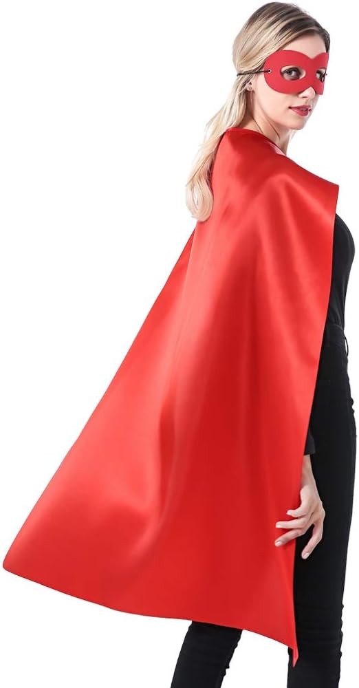 Adult Superhero Capes and Masks for Teenagers Men & Women 14 Sets Bulk Pack - Dress Up Superhero Party Capes for Spirit Day Team Building