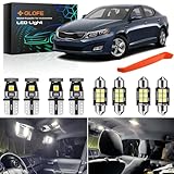 GLOFE White Interior Map Dome LED Bulbs Kit Package Replacement for Kia Optima 2016 2017 2018 2019 2020 6000K Trunk Light, Vanity Mirror Lights, License Plate Lights + Free Install Tool