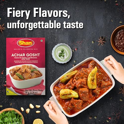 Shan - Achar Gosht Seasoning Mix (50g) - Spice Packets for Meat in Pickle Condiments - Thumbnail 5