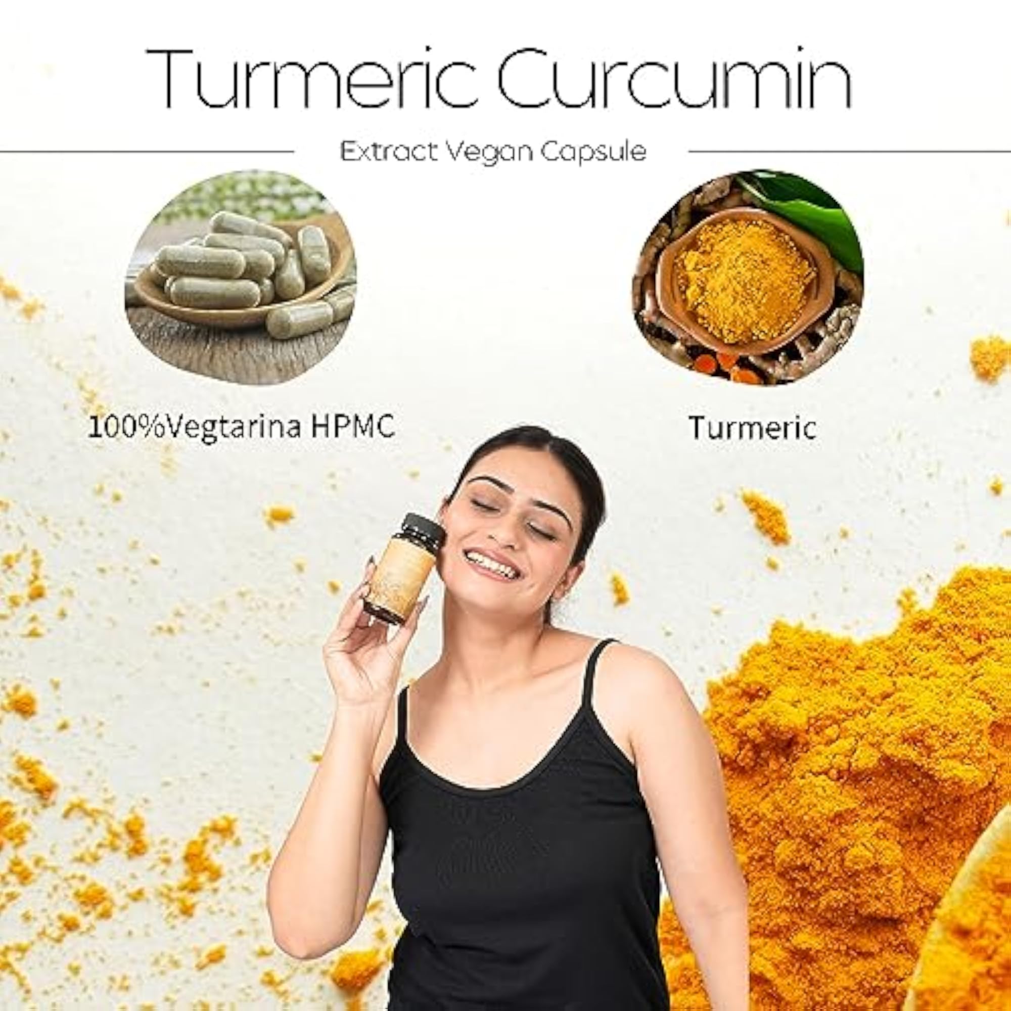 Turmeric Curcumin 60 Capsules, Natural Anti-Inflammatory Supplement