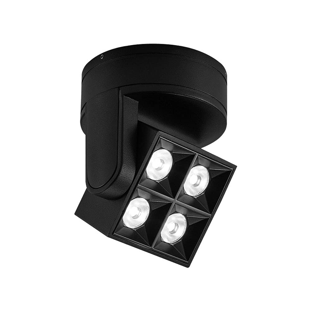 Lampe d'accent de plafond réglable 360 LED noire 12W 6000K