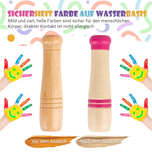 Springseil Kinder, Verstellbare Springseil mit Holzgriff und Regenbogen – Ansicht 5