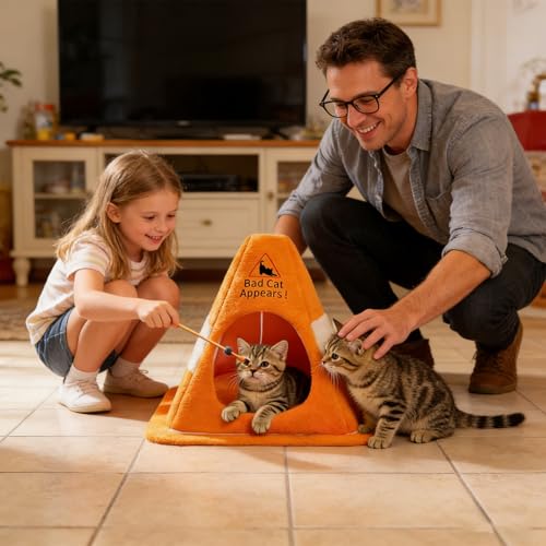 Cama para gatos de cono de tráfico que reduce el estrés invernal 4