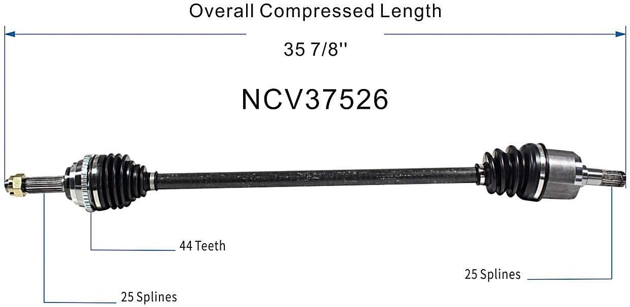 GSP NCV37526 CV Axle Shaft Assembly - Right Front (Passenger Side)