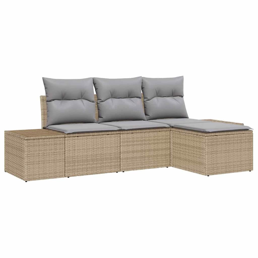 Mobilier de terrasse en rotin beige pour vos moments de détente en famille cet été