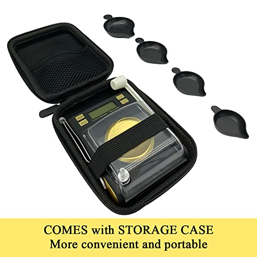 Milligram Scale With Case, 4 Powder Pans, Mg Scale - Black, 50G By 0.001G, Digital Powder Scale For Supplement,6 Weighing Units,Includes Calibration Weight,2 Scoops,Tweezers (Batteries Included) #TOP4