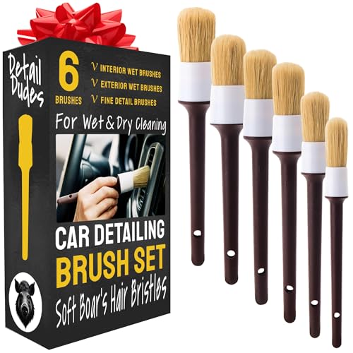 Condition photo showing Good Condition for Detail Dudes Soft Boars Hair Car Detailing Brush Set for Washing (6 Pack) - Interior Car Detailing Kit - Automotive Interior Dusting Brush - Auto Cleaning Supplies