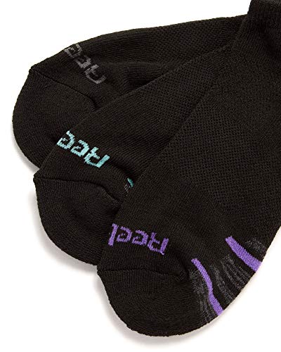 Reebok Women's Athletic Socks - Performance Cushioned Low Cut Socks (6 Pack), Size 4-10, Pure Black3