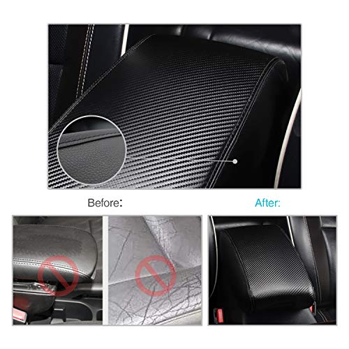 Image of CDEFG Center Console Cover for Grand Cherokee 2011-2019 2020 2021 Armrest Cover Console Lid Pads Supporter Carbon Fiber (Console Cover)