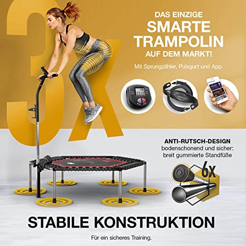 Sportstech HTX100 Trampolin, klappbar | Deutsche Qualitätsmarke | Fitness Trampolin mit Haltegriff | Indoor Jumping für… – Bild 3