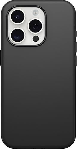 OtterBox Funda para iPhone 15 Pro (solamente) de la serie Symmetry - NEGRO, ultra elegante, compatible con carga inalámbrica, bordes elevados que